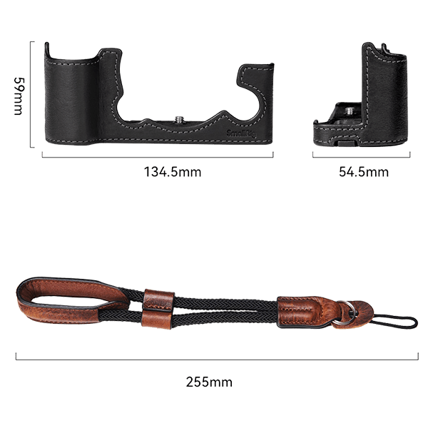 Half Case mit Handschlaufe zu Fuji X-T5 Smallrig 3927 Abmessungen