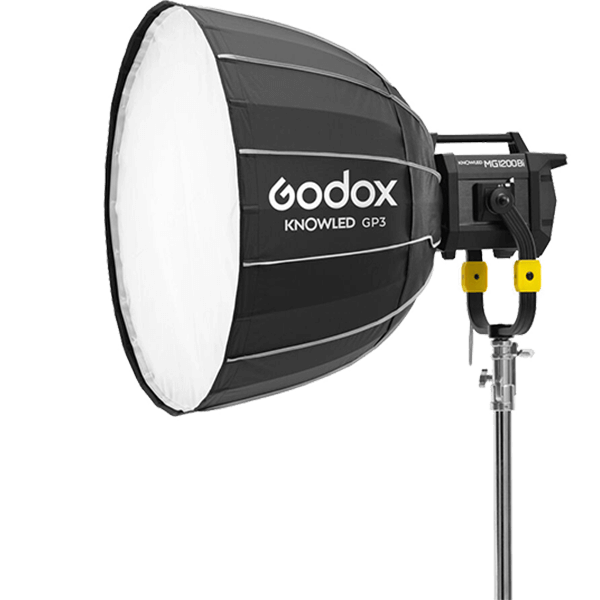 Godox GP3 Parabolische Softbox 90cm zu KNOWLED MG1200Bi an Leuchte