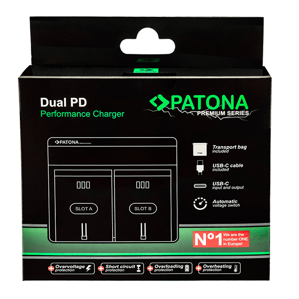 Charger camera battery dual to Sony NP-FM50 USB-C