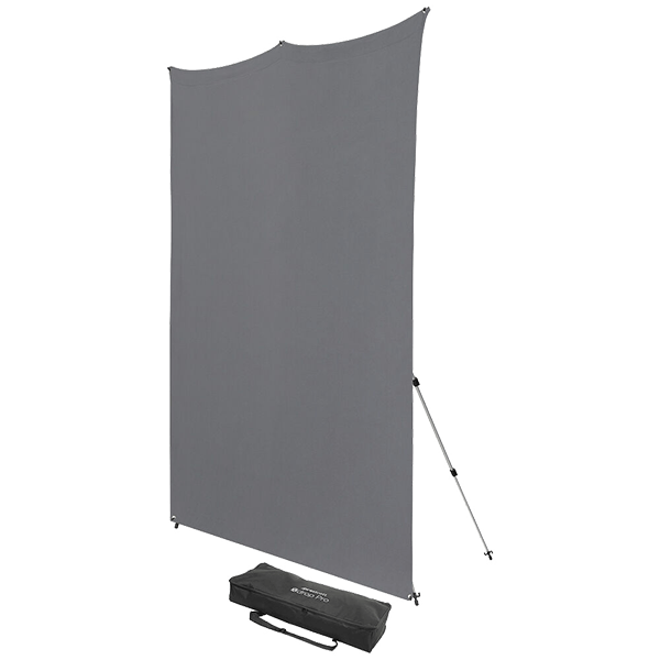 Westcott X-Drop Pro Fotohintergrund Set grau 2.4x2.4 m seitlich