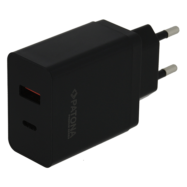 USB Ladegerät PD 36W in Schwarz liegend