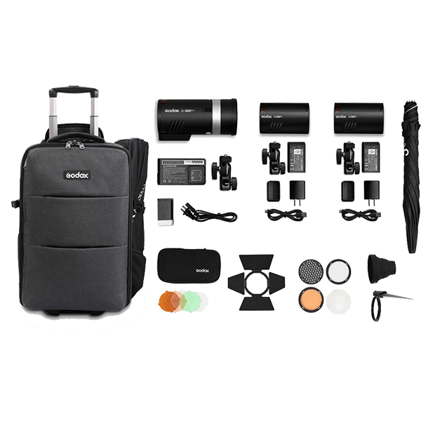 Godox 3-Blitzeset AD-KIT1 mit AD300pro AD100pro Lieferumfang