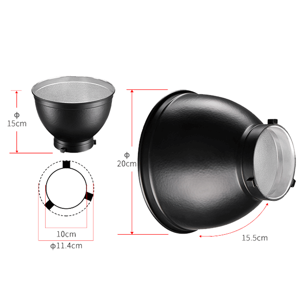 Reflektor Standard Bowens 55 Grad von Jinbei ohne Schirmloch