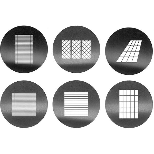 Godox Gobo Set 4 mit 6 Aluminium-Gobos, 66 mm Durchmesser Godox Gobo Set 4 mit 6 Aluminium-Gobos, 66 mm Durchmesser