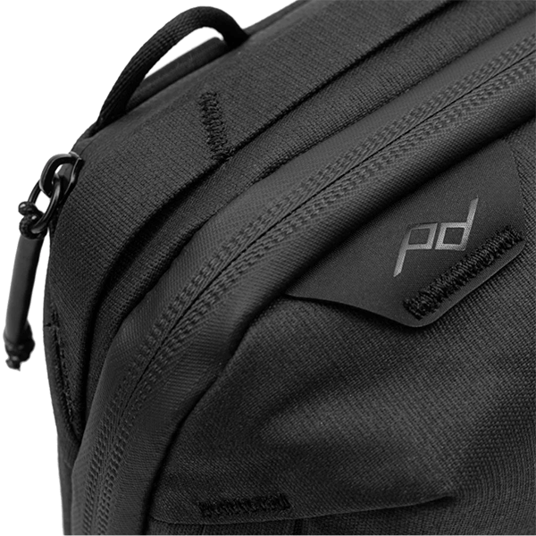 Close-up of the weatherproof material of the Tech Pouch