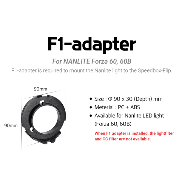 SMDV F1 Adapter for SMDV Flipbox for Nanlite Forza 60 and 60B