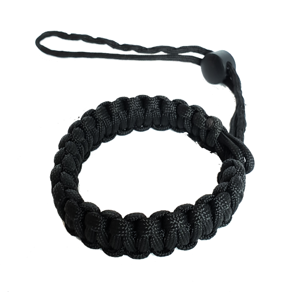 Camera Adjustable Wrist Lanyard Strap Grip Weave Cord for Paracord black