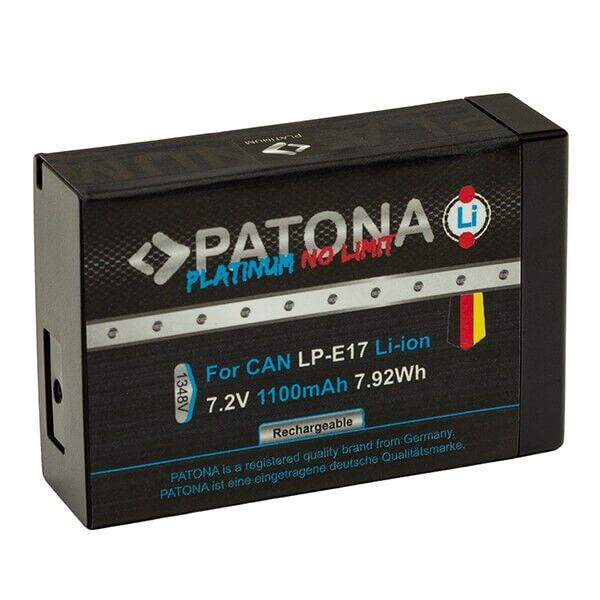 Patona Platinum Akku kompatibel mit Canon LP-E17 Vorderansicht Patona Platinum Akku kompatibel mit Canon LP-E17 Vorderansicht