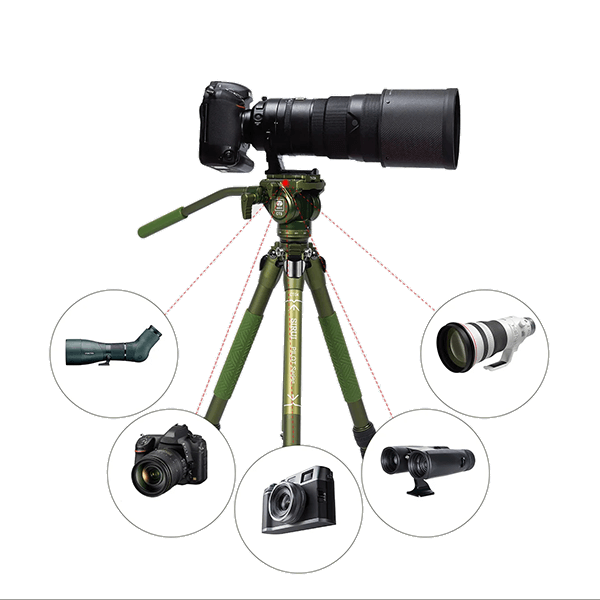 Videostativ Sirui CT04 mit GT5 Videoneiger matt Silber