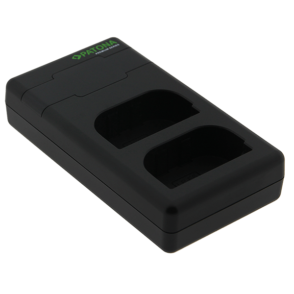 Doppel USB C Ladegerät zu Canon LP-E6 seitlich