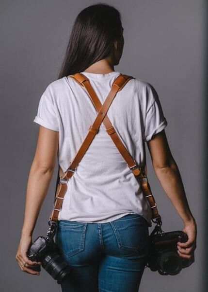 Kameragur Leder Skinny Tan Large