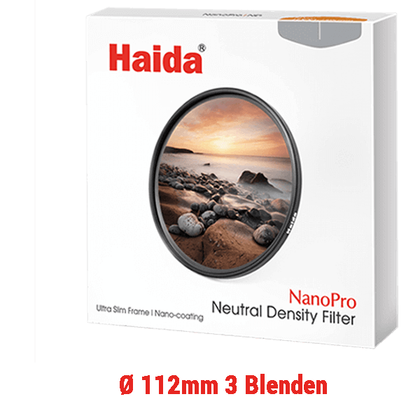 ND Filter Graufilter 3 Blenden 112 mm von Haida Verpackung