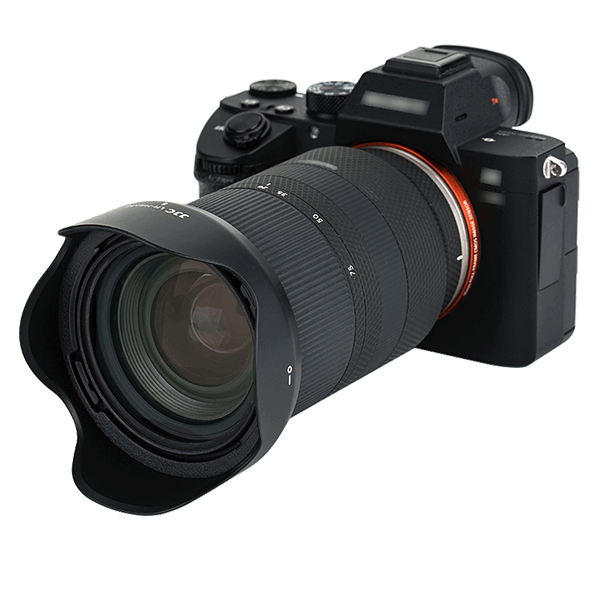 Lens hood such as Tamron HA036 from JJC on Camera