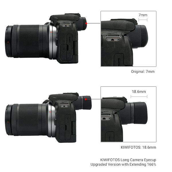 Augenmuschel KE-R10 zu Canon EOS R10 vergleich mit Original