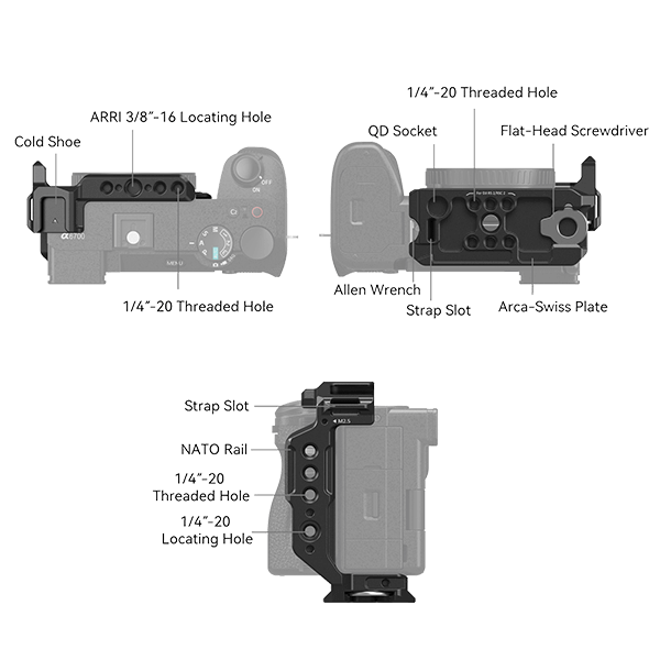 SmallRig halber Kamera Cage zu den Sony A6700 A6600 A6500 A6400