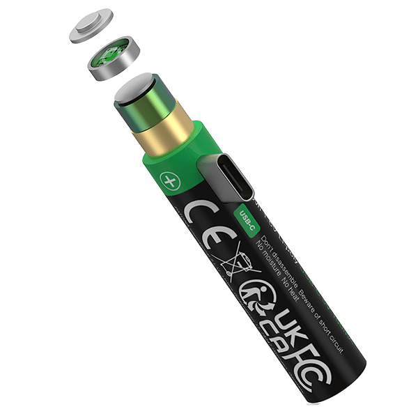 Wiederaufladbarer Batterie USB-C AAA-Akkus 750mWh Patona aufbau