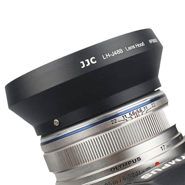JJC LH-J48B Lens Hood replaces Olympus LH-48B black