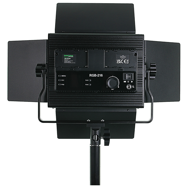 Patona photo and video light with 216 adjustable RGB LEDs back