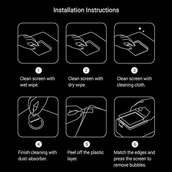 Einfache Montage des Displayschutzes