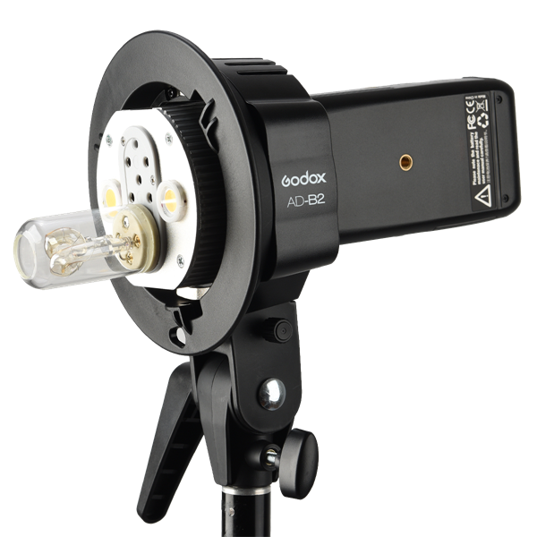 Godox AD-B2 dual flash holder for AD200Pro II with a flash tube on the underside