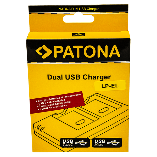 Dual USB charger for Canon LP-EL from Patona
