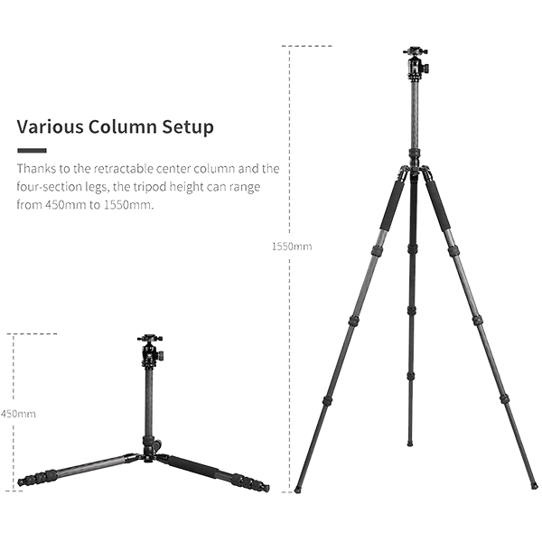Kamera Stativ Sirui MT-2204 Carbon mit MT-20 Kugelkopf