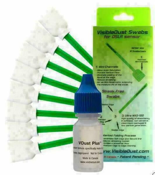 Visible Dust Swabs - Green Ultra MXD-100 1.6x, 12 Stück mit VDust Plus 8ml