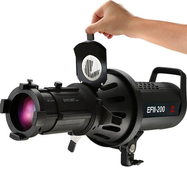 Jinbei EF-ZF3 with gobos and color filters