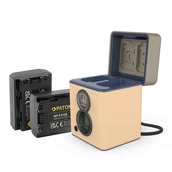 Patona Protec Dual Charging Case with 2 batteries such as Sony NP-FZ100 Patona Protec Dual Charging Case with 2 batteries such as Sony NP-FZ100
