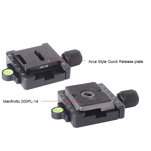Schnellwechselklemme MAC-14 Arca und Manfrotto von Sunwayfoto Beispiel Klemme Manfrotto