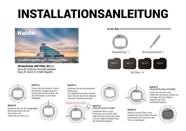 Haida Rücklinsen Filter Kit Sony FE 12-24mm F28 GM