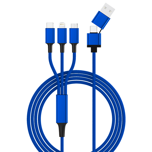 5in1 charging cable in blue - your ideal companion on the go