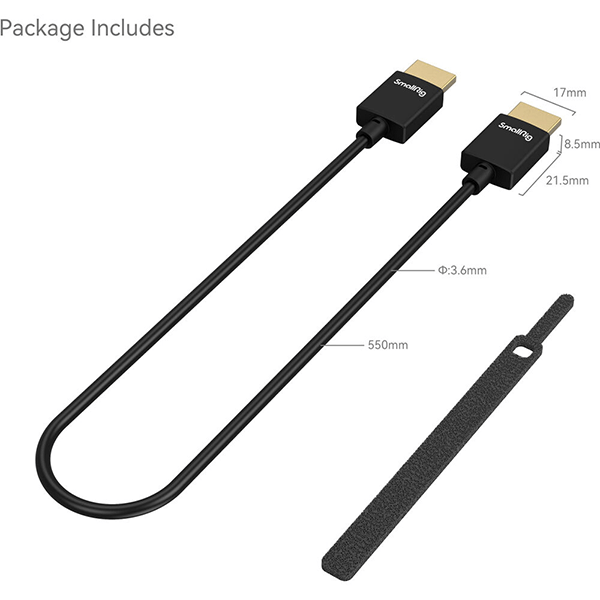 SmallRig Ultra Slim 4K HDMI Cable 55cm 2957