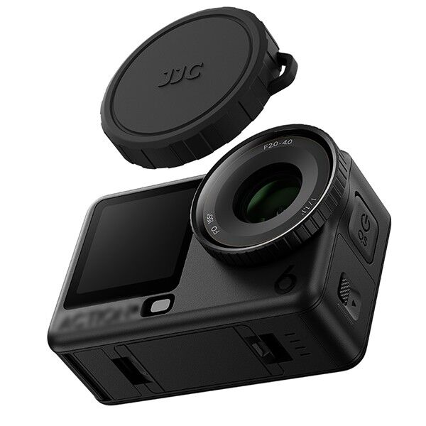 Seitliche Ansicht Lens Cap mit DJI Osmo Action 6
