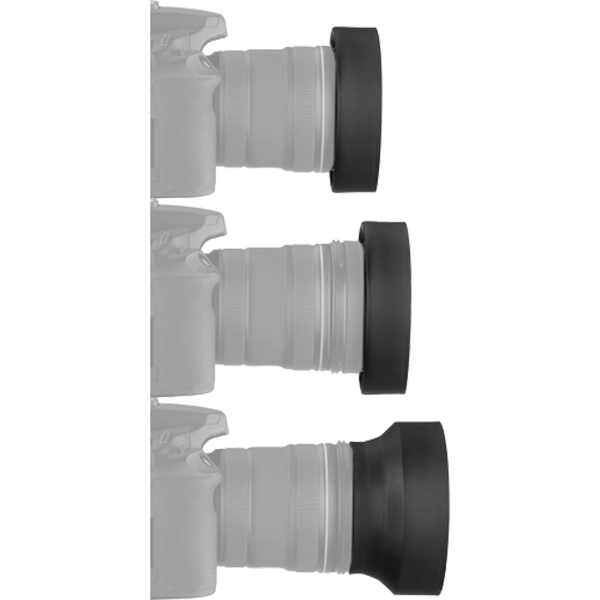 3-Stage Collapsible Rubber Lens Hood 62mm