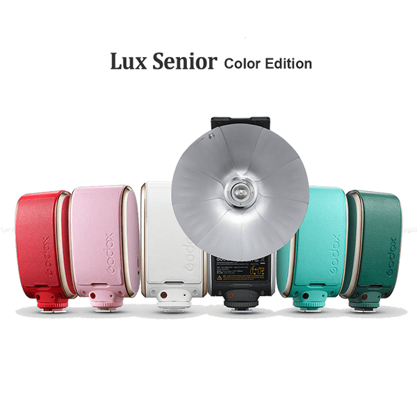 Godox Lux Senior Retro Camera Flash in different colors