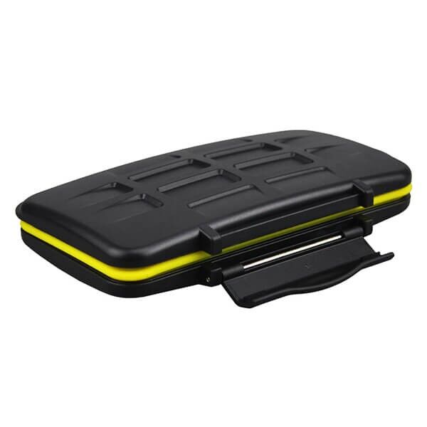 Aufbewahrungs Box fuer 12 SD Karten verschluss offen