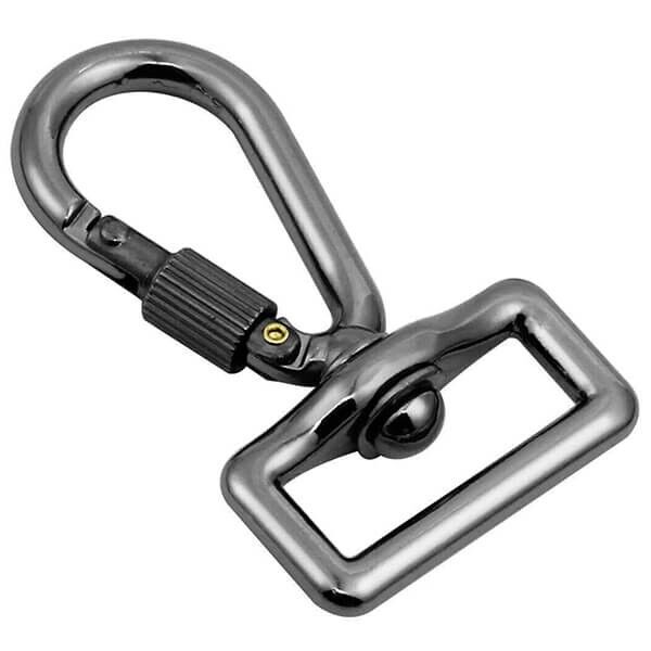 Carabiner hook for camera strap, front view