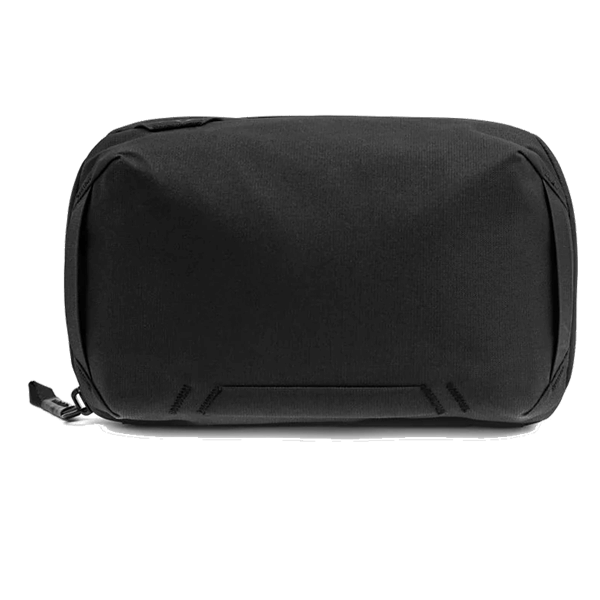 Front view of the Peak Design Tech Pouch in black