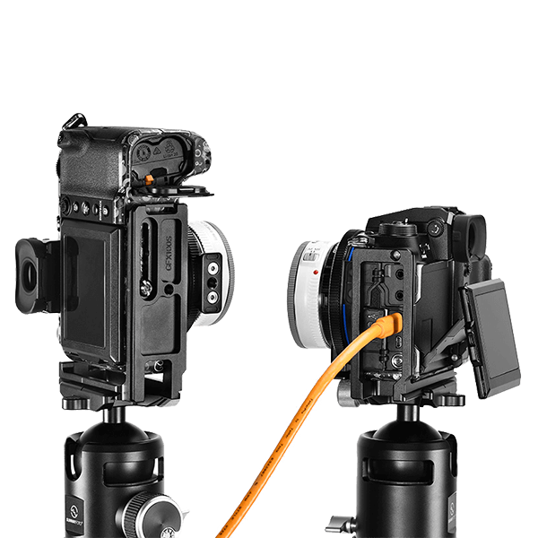 L-Winkel passend zu Fujifilm GFX100S und 50S II auf Stativ