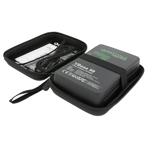 Patona V Mount Akku 99Wh USB C Lieferumfang