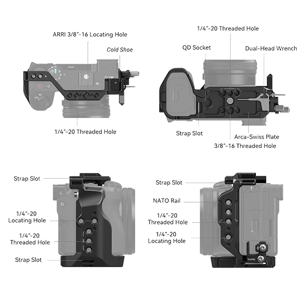 SmallRig Cage Kit for Sony Alpha 6700 4336 Anschlüsse