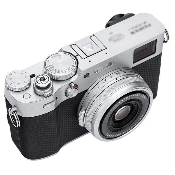 Auslöseknopf mit Blende zu Fujifilm Kameras in silber an Kamera von oben