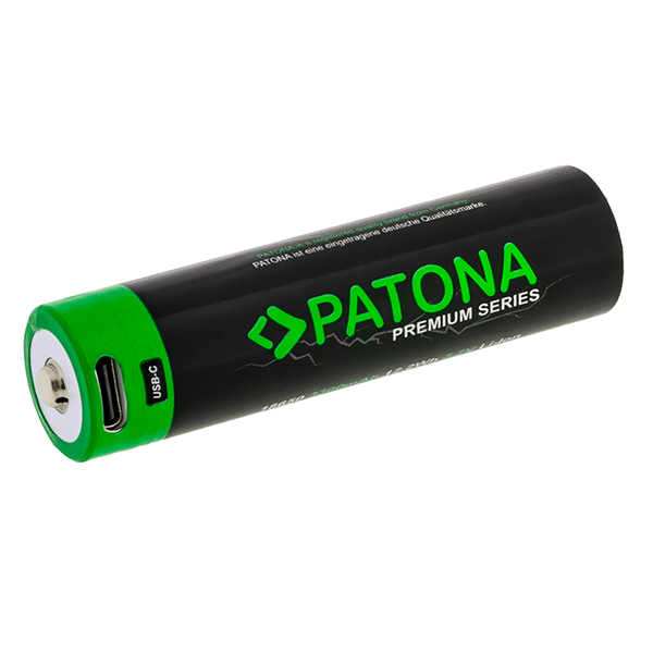 Wiederaufladbarer 18650 Zell Akku 3300mWh Patona liegend