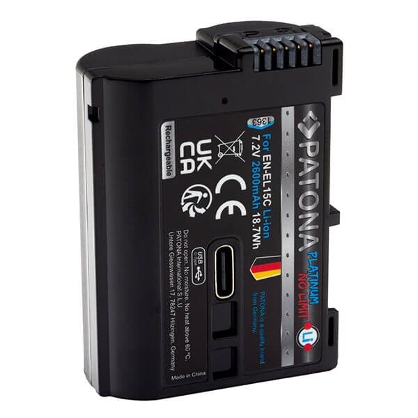 Akku Nikon EN-EL15C mit USB-C Input von Patona