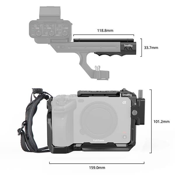 SmallRig Kamera Cage Set zu Sony FX30 oder FX3 4184B Abmessungen