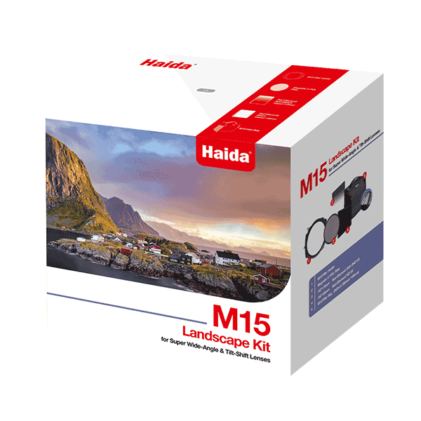 Landscape photographer with Haida HD4572 M15 Landscape Kit in action.
