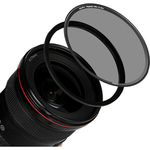 Haida magnetischer ND Filter 67 mm auf Objektiv mit Adapterring aufgesetzt