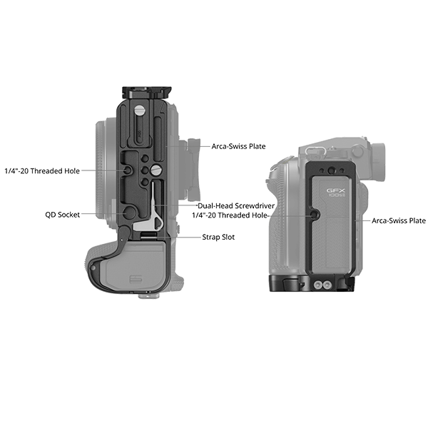 SmallRig L-Winkel zu Fujifilm GFX100S II Detail