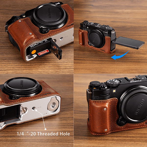 SmallRig Leder half case Set zu Fujifilm X-M5 in braun